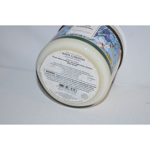 Bath & Body Works Three Wick Candle White Gardenia Floral 14.5 Jar - Picture 4 of 5